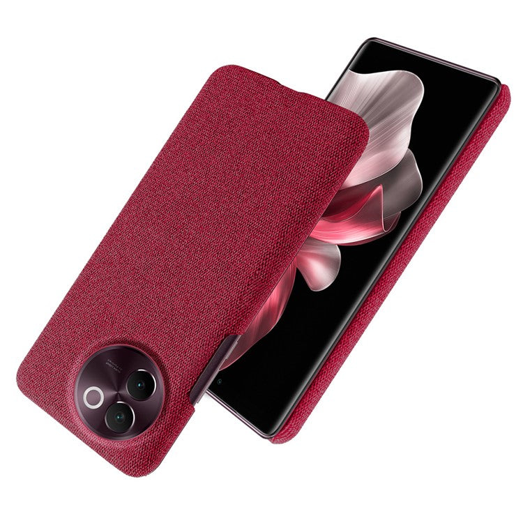 For vivo V30e 5G Case Anti-Drop Cloth Covered Hard PC Phone Cases - Red