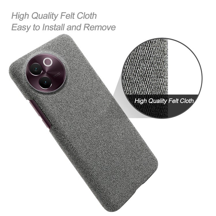 For vivo V30e 5G Case Anti-Drop Cloth Covered Hard PC Phone Cases - Grey