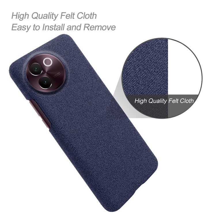 For vivo V30e 5G Case Anti-Drop Cloth Covered Hard PC Phone Cases - Blue