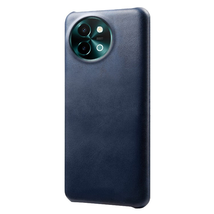 For vivo Y38 5G Cases Calf Texture Leather Hard PC Phone Cover - Blue