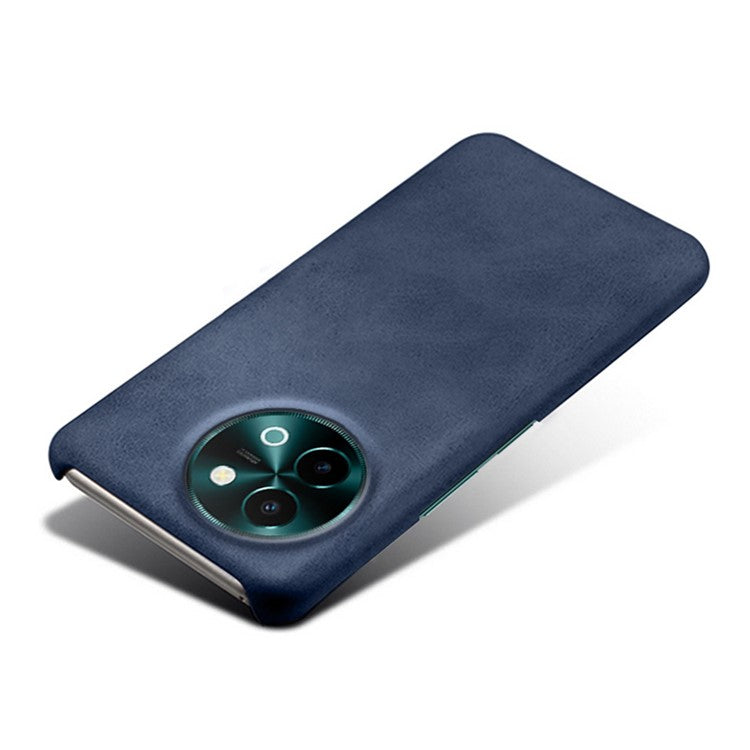 For vivo Y38 5G Cases Calf Texture Leather Hard PC Phone Cover - Blue