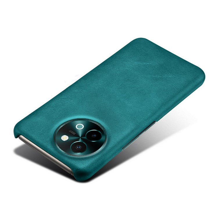 For vivo Y38 5G Cases Calf Texture Leather Hard PC Phone Cover - Green