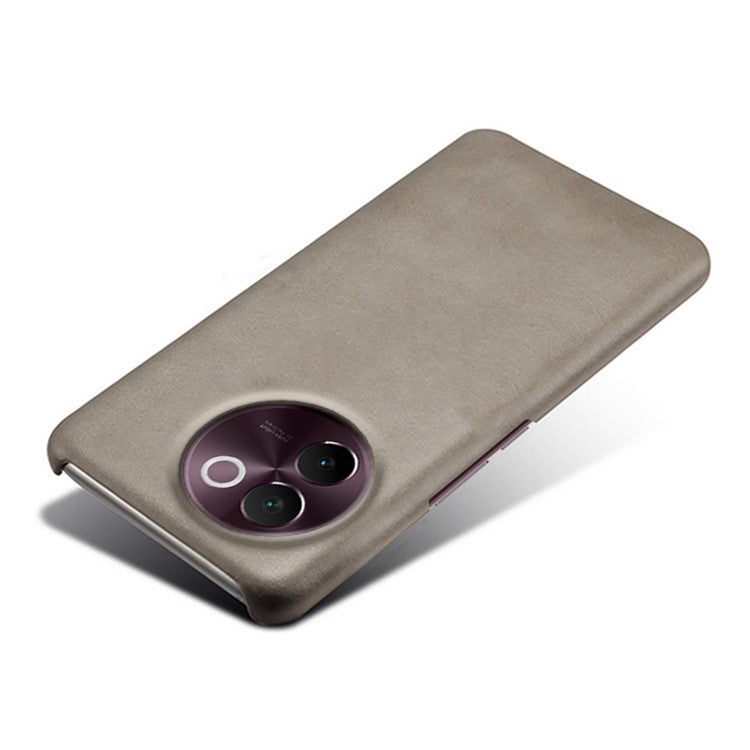 For vivo V30e 5G Case Leather Coated PC Protective Phone Cover Calf Texture - Grey