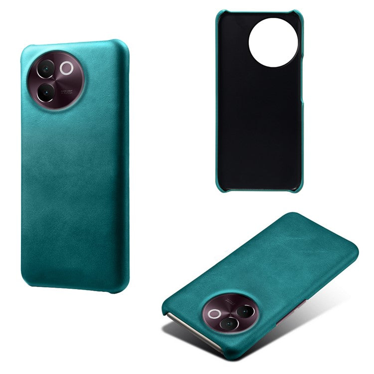 For vivo V30e 5G Case Leather Coated PC Protective Phone Cover Calf Texture - Green