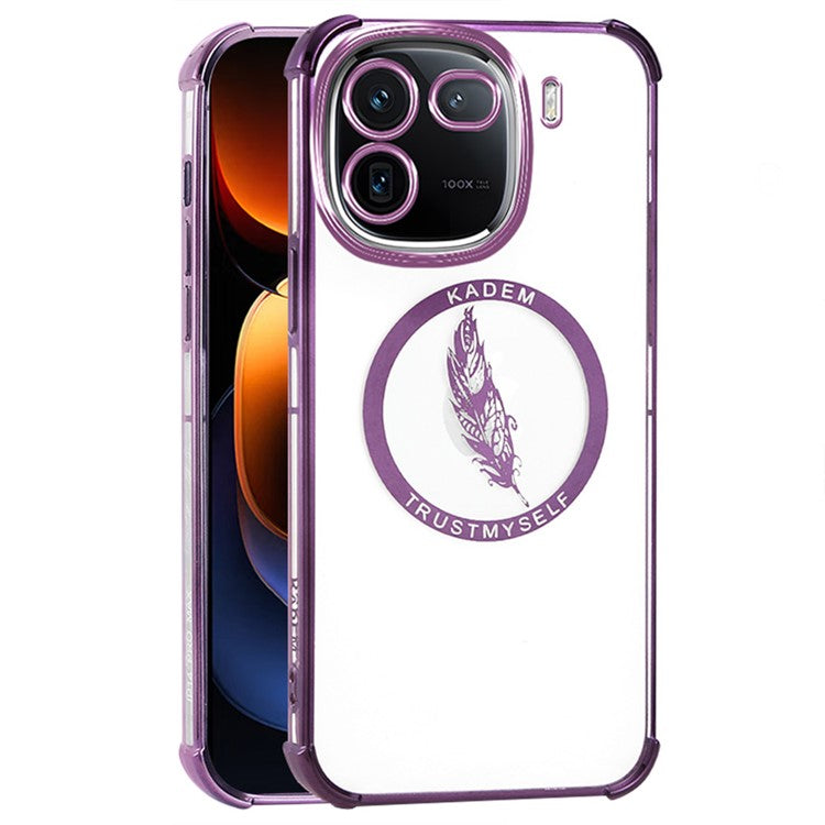 KADEM For vivo iQOO 12 Pro 5G Case Soft TPU Electroplating Edge Phone Cover - Purple