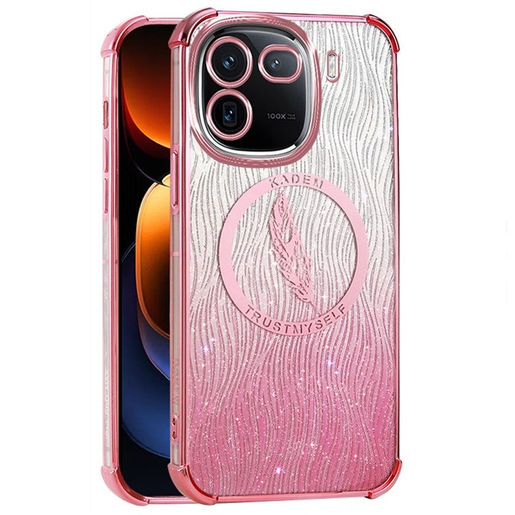 KADEM For vivo iQOO 12 5G Slim Case Glittery Electroplating TPU Phone Cover - Pink