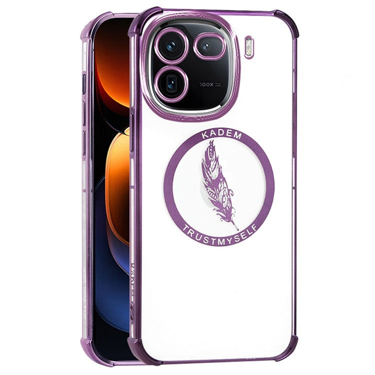 KADEM For vivo iQOO 12 5G TPU Case Four Corners Enhanced Electroplating Phone Cover - Purple