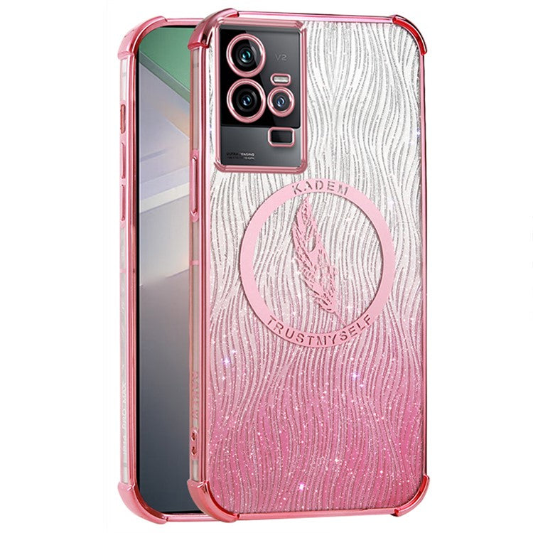 KADEM For vivo iQOO 11 5G Glittery Case Electroplating Soft TPU Phone Cover - Pink