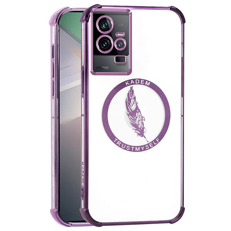 KADEM For vivo iQOO 11 5G Case Anti-Drop Transparent TPU Phone Cover - Purple