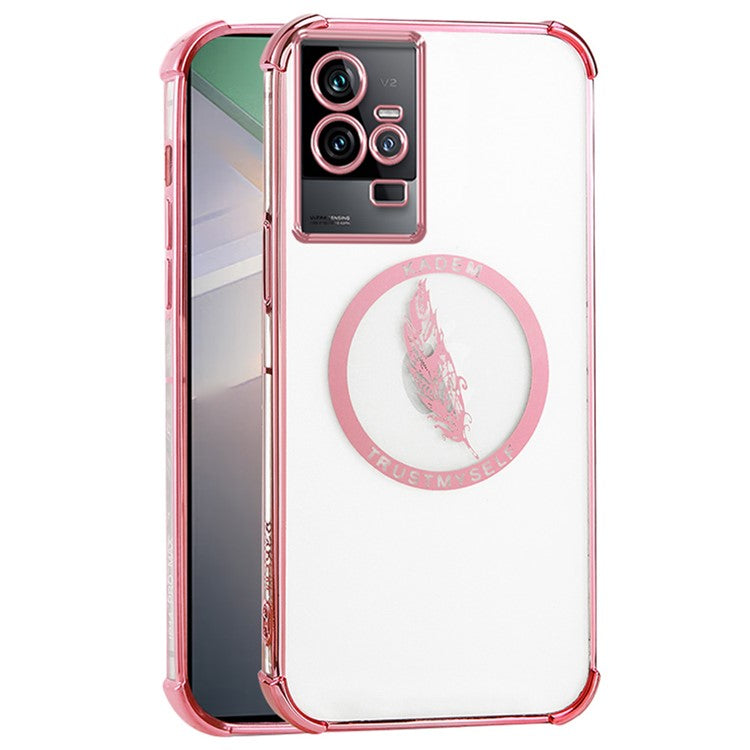 KADEM For vivo iQOO 11 5G Case Anti-Drop Transparent TPU Phone Cover - Pink