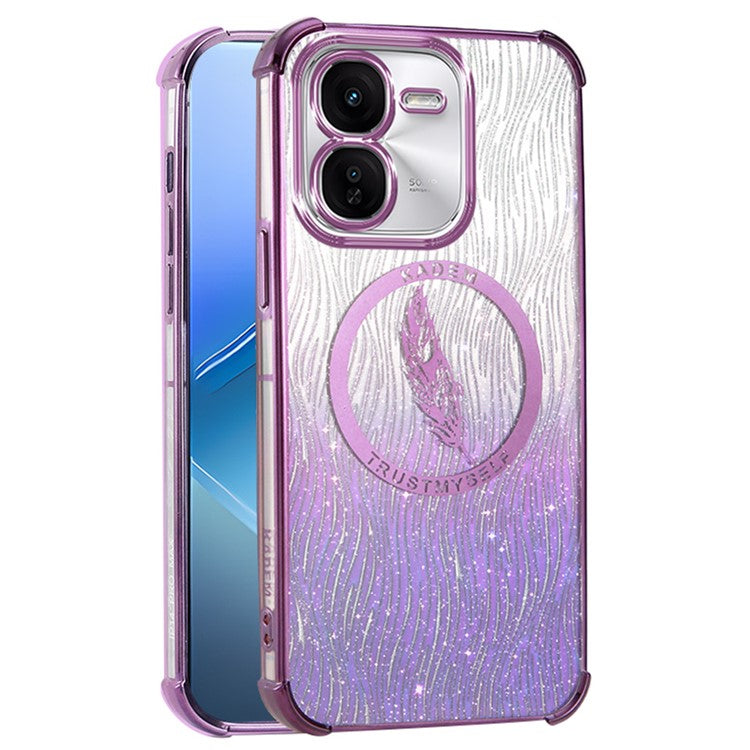 KADEM For vivo iQOO Z9x 5G TPU Case Electroplating Glittery Slim Phone Cover - Purple