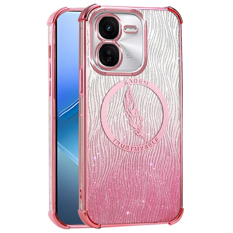 KADEM For vivo iQOO Z9x 5G TPU Case Electroplating Glittery Slim Phone Cover - Pink