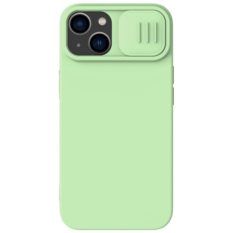 NILLKIN-For-iPhone-14-/-iPhone-13-Magnetic-Phone-Case-PC-+-Silicone-Slide-Camera-Protection-Phone-Cover-Compatible-with-MagSafe---Green