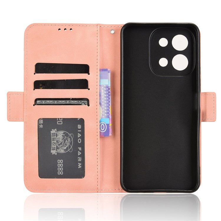 For vivo Y28 4G Leather Phone Cover Multiple Card Slots Folio Purse Shell - Pink