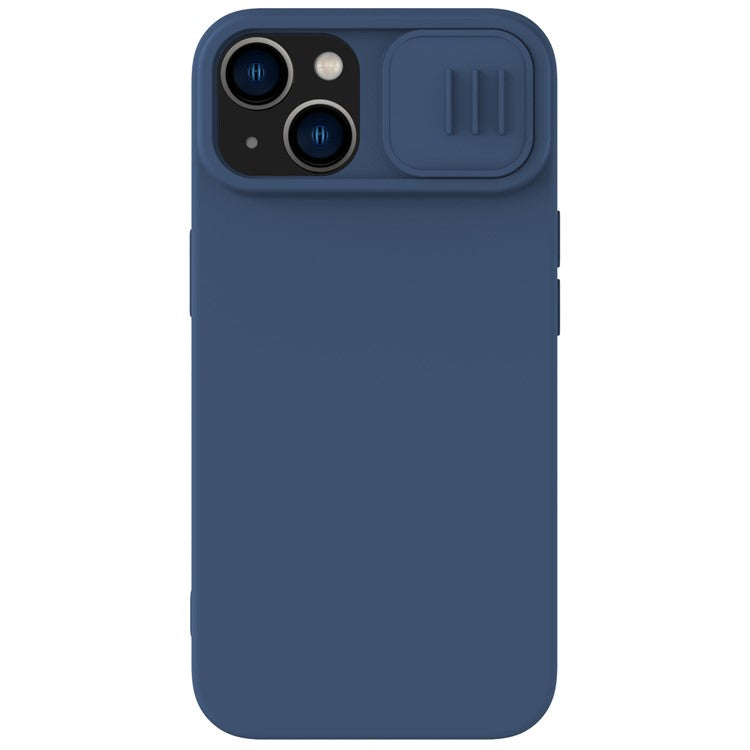 NILLKIN-For-iPhone-14-/-iPhone-13-Soft-Liner-Phone-Case-Anti-scratch-PC-+-Silicone-Cover-with-Slide-Camera-Protection---Blue