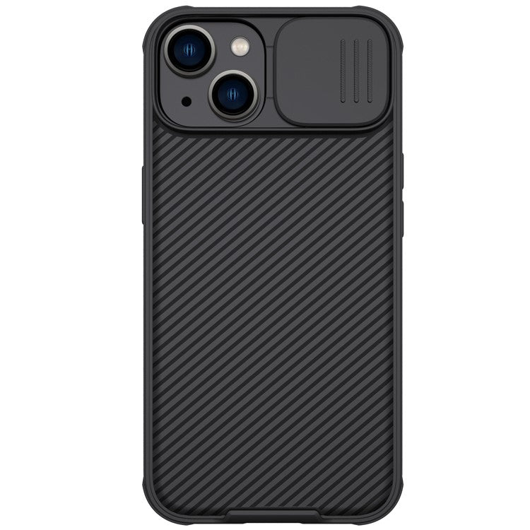 NILLKIN-CamShield-Pro-Series-for-iPhone-14-/-iPhone-13-Magnetic-Phone-Case-Hard-PC-Soft-TPU-Scratch-Resistant-Non-Slip-Phone-Protector-with-Slide-Camera-Lens-Cover---Black