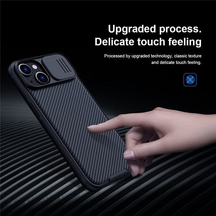 NILLKIN-CamShield-Pro-Series-for-iPhone-14-/-iPhone-13-Magnetic-Phone-Case-Hard-PC-Soft-TPU-Scratch-Resistant-Non-Slip-Phone-Protector-with-Slide-Camera-Lens-Cover---Black