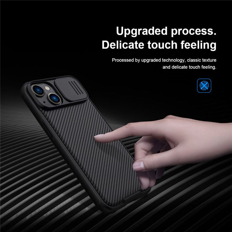 NILLKIN-CamShield-Pro-Series-for-iPhone-14-/-iPhone-13-Slide-Camera-Protection-Phone-Case-Anti-drop-Hybrid-TPU-+-PC-Back-Cover---Black