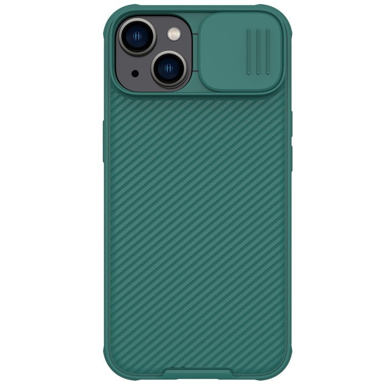 NILLKIN-CamShield-Pro-Series-for-iPhone-14-/-iPhone-13-Slide-Camera-Protection-Phone-Case-Anti-drop-Hybrid-TPU-+-PC-Back-Cover---Green