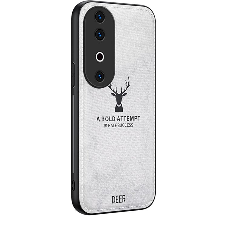 For vivo S19  5G Case  Leather Cloth Texture Phone Back Cover Deer Pattern - Grey