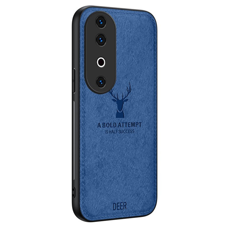 For vivo S19  5G Case  Leather Cloth Texture Phone Back Cover Deer Pattern - Blue