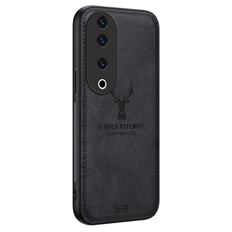 For vivo S19 Pro 5G Case Deer Pattern Leather+PC+TPU Slim Phone Cover - Black