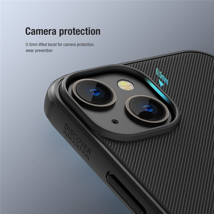 NILLKIN-Frosted-Shield-Pro-for-iPhone-14-/-iPhone-13-Hard-PC-Soft-TPU-Matte-Phone-Cover-Magnetic-Absorption-Case---Black