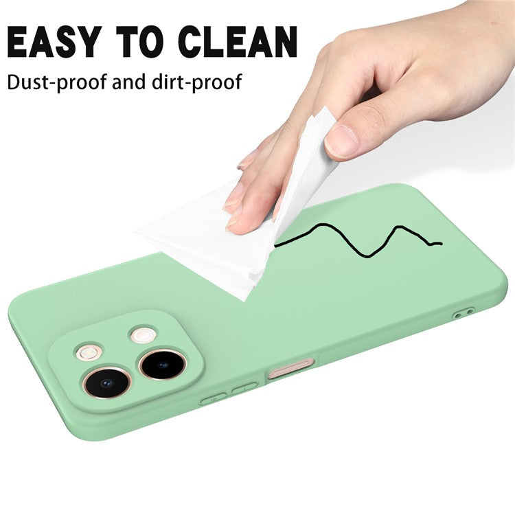 For vivo Y28 4G Case Liquid Silicone Phone Cover with Hand Strap - Green