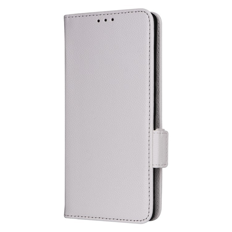 For vivo S19 Pro 5G Case Litchi Texture Leather Phone Cover with Hand Strap - White