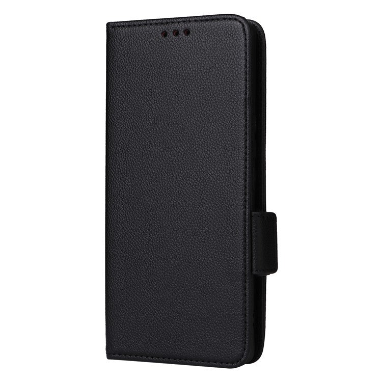 For vivo S19 Pro 5G Case Litchi Texture Leather Phone Cover with Hand Strap - Black