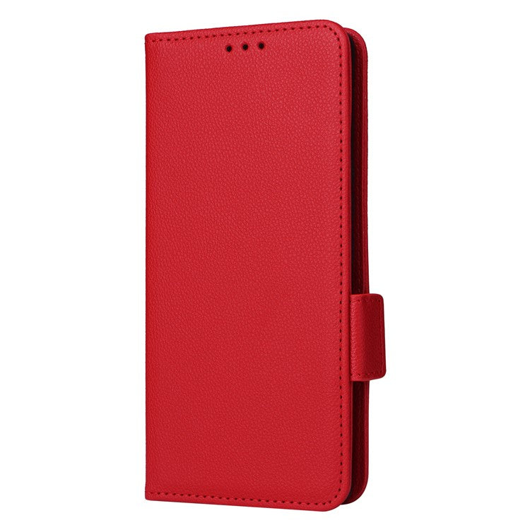 For vivo S19 Pro 5G Case Litchi Texture Leather Phone Cover with Hand Strap - Red