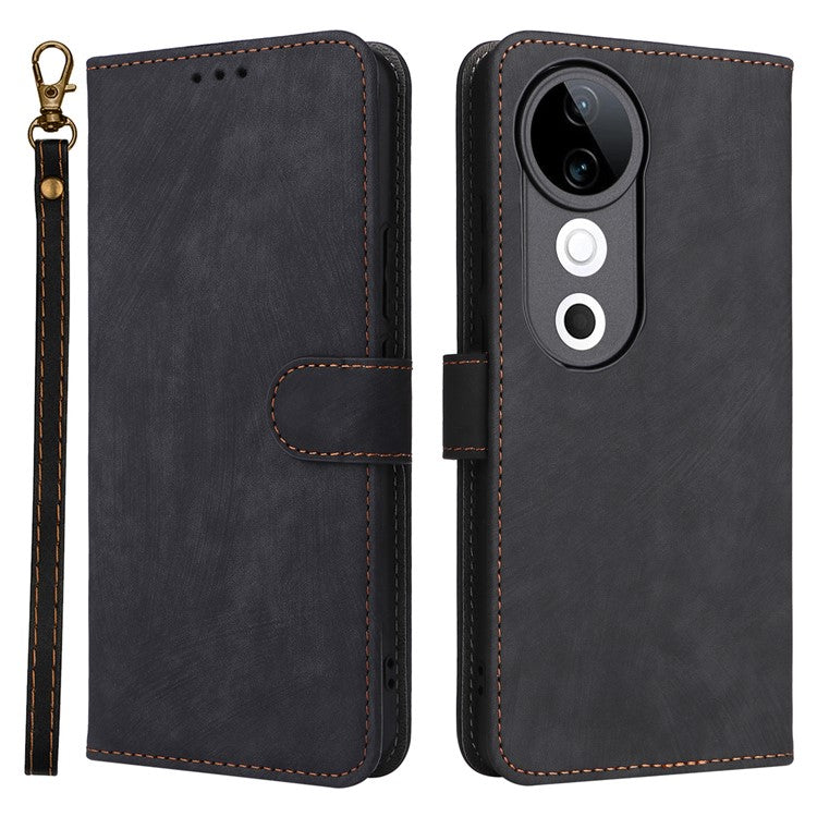 For vivo S19 5G Case RFID Blocking PU Leather Wallet Phone Cover - Black