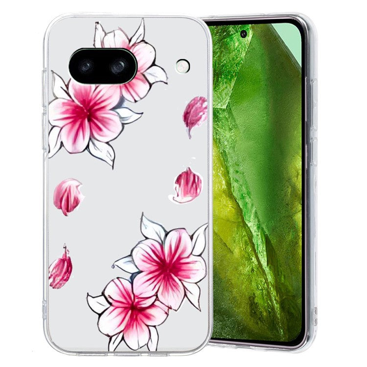 For Google Pixel 7a Case Anti-Drop Pattern Printing TPU Phone Cover - Cherry Blossom