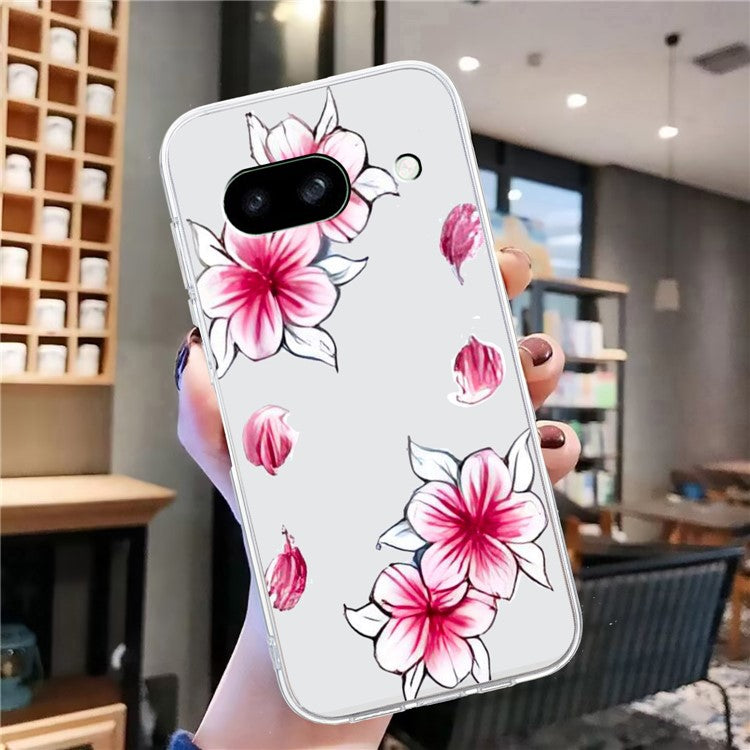 For Google Pixel 7a Case Anti-Drop Pattern Printing TPU Phone Cover - Cherry Blossom