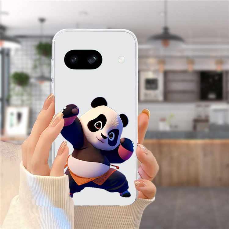 For Google Pixel 7a Case Anti-Drop Pattern Printing TPU Phone Cover - Panda