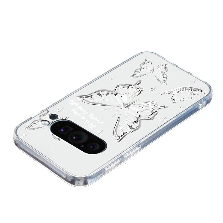 For Google Pixel 9 Pro Case TPU Phone Cover Animal Floral Pattern Print - Butterfly