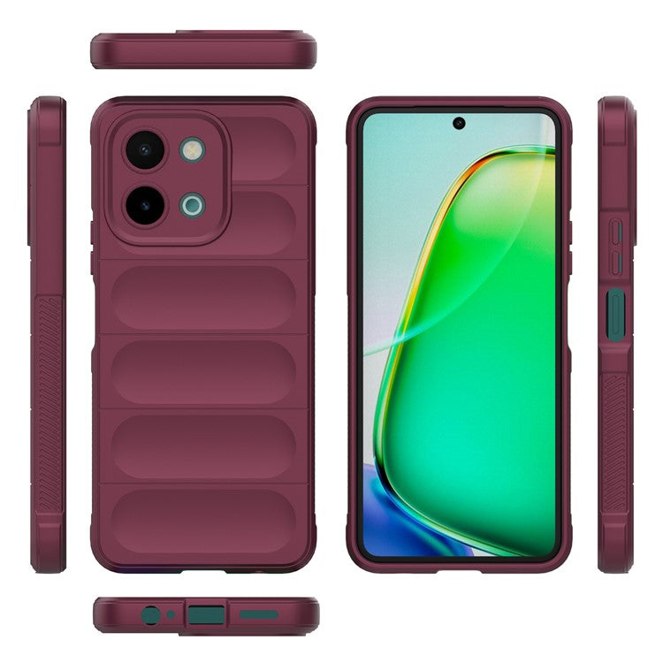 For vivo Y28 4G Case Soft TPU Drop Impact Phone Cover - Wine Red