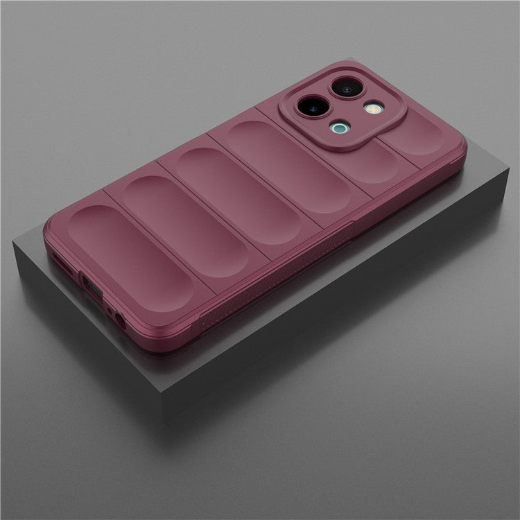 For vivo Y28 4G Case Soft TPU Drop Impact Phone Cover - Wine Red