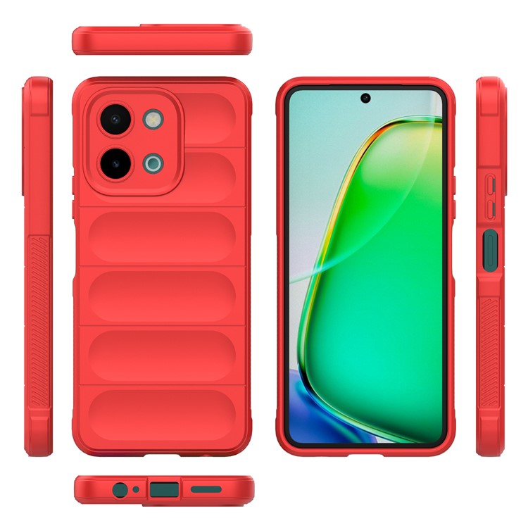 For vivo Y28 4G Case Soft TPU Drop Impact Phone Cover - Red