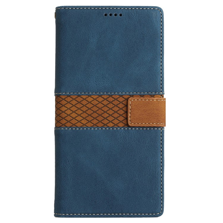 For Google Pixel 9 Pro / Pixel 9 Case Wallet PU Leather Phone Cover Grid Splicing - Blue