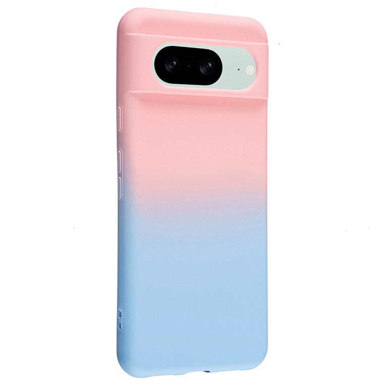 For Google Pixel 8 Case Flexible TPU Gradient Phone Cover - Pink+Blue