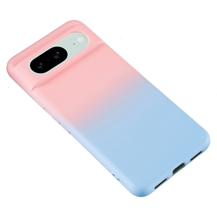 For Google Pixel 8 Case Flexible TPU Gradient Phone Cover - Pink+Blue