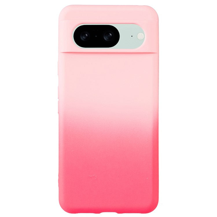 For Google Pixel 8 Case Flexible TPU Gradient Phone Cover - Pink+Rose