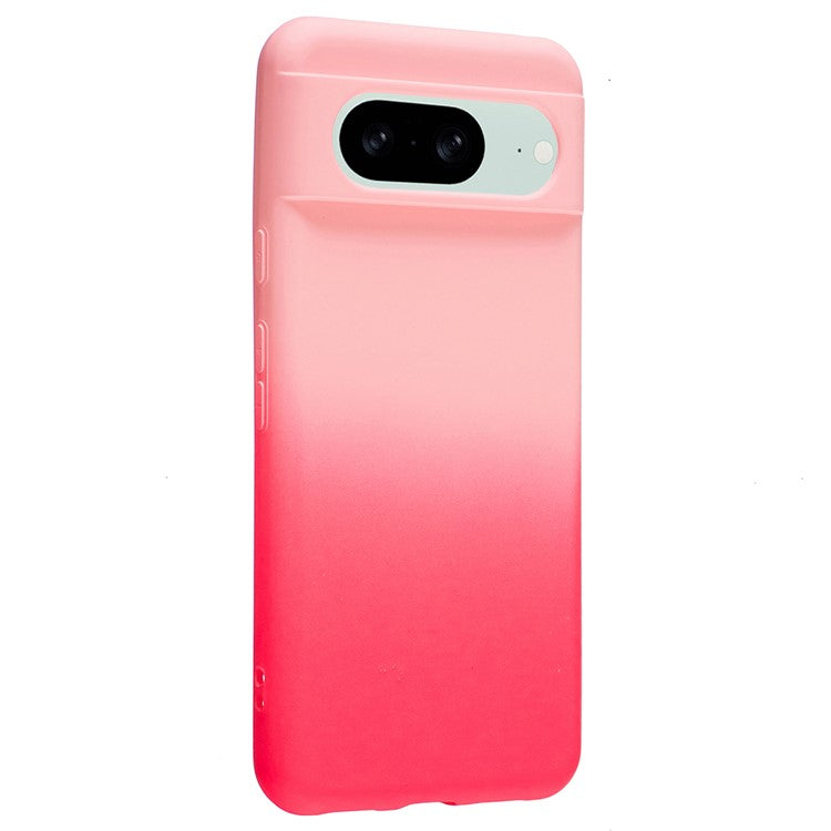 For Google Pixel 8 Case Flexible TPU Gradient Phone Cover - Pink+Rose