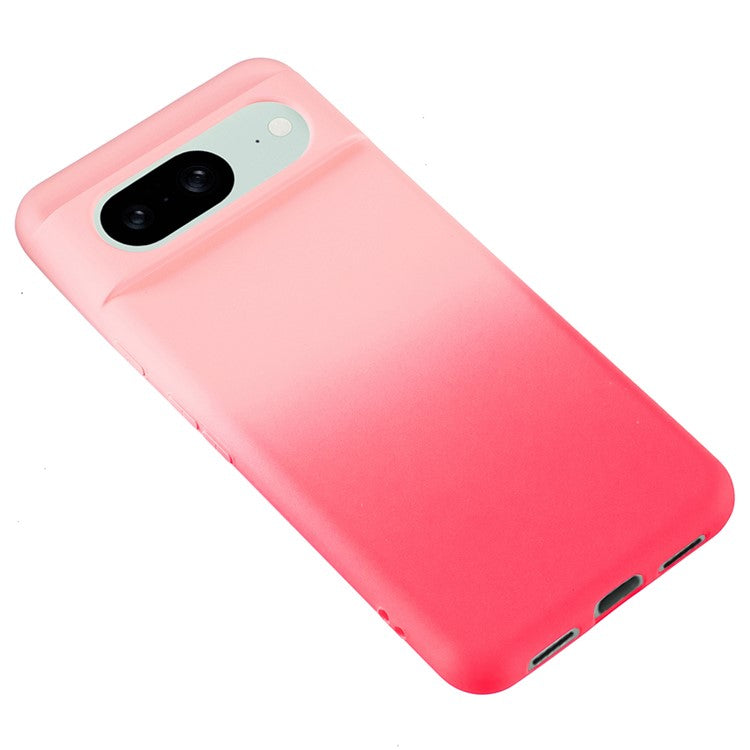 For Google Pixel 8 Case Flexible TPU Gradient Phone Cover - Pink+Rose