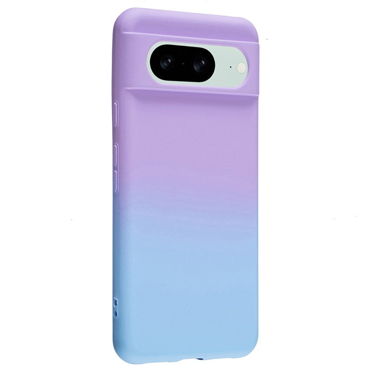 For Google Pixel 8 Case Flexible TPU Gradient Phone Cover - Purple+Blue