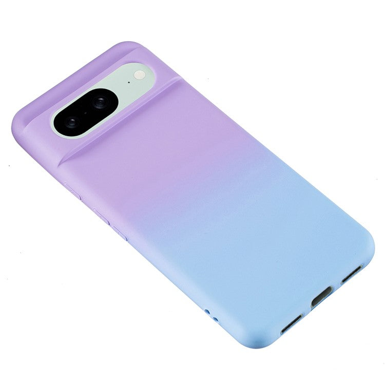 For Google Pixel 8 Case Flexible TPU Gradient Phone Cover - Purple+Blue