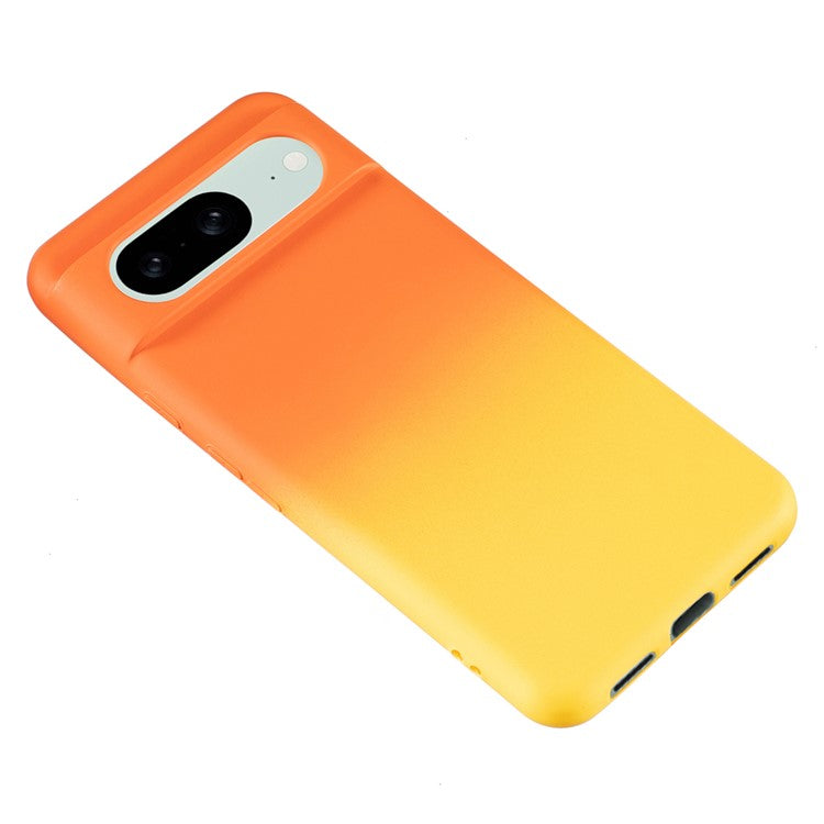 For Google Pixel 8 Case Flexible TPU Gradient Phone Cover - Orange+Yellow