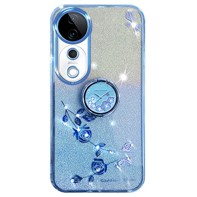 KADEM For vivo S19 Pro 5G Case Ring Holder Cute Floral TPU Phone Cover Gradient - Blue