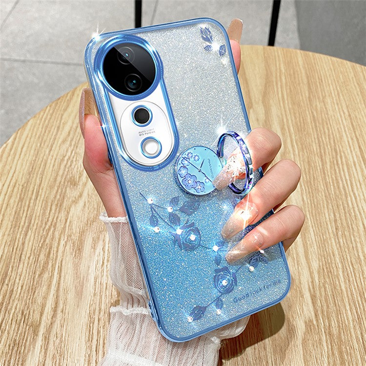 KADEM For vivo S19 Pro 5G Case Ring Holder Cute Floral TPU Phone Cover Gradient - Blue